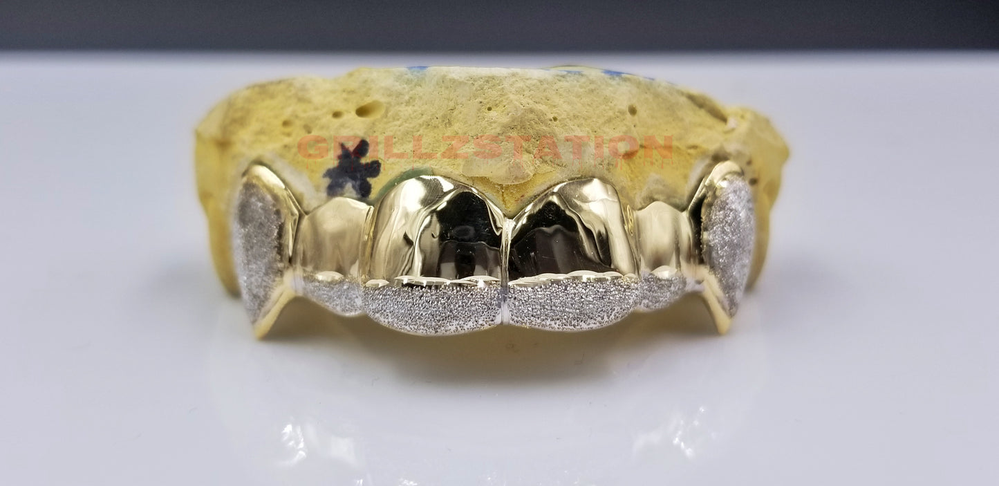 Custom Grillz with Diamond Dust on tip - GRILLZSTATION