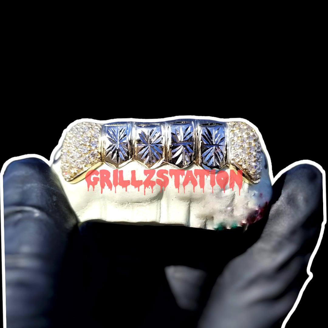 full handset Fangs high quality REAL diamond or Moissanite - GRILLZSTATION