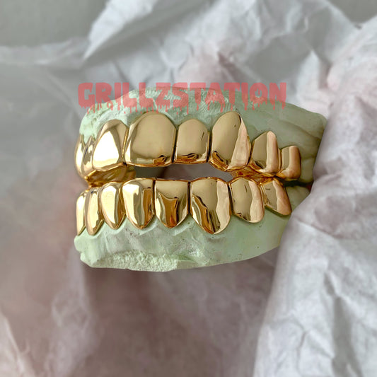 THICK Florida Permanent cut grillz / 925 Silver & 10K - 18K Real Solid gold - GRILLZSTATION