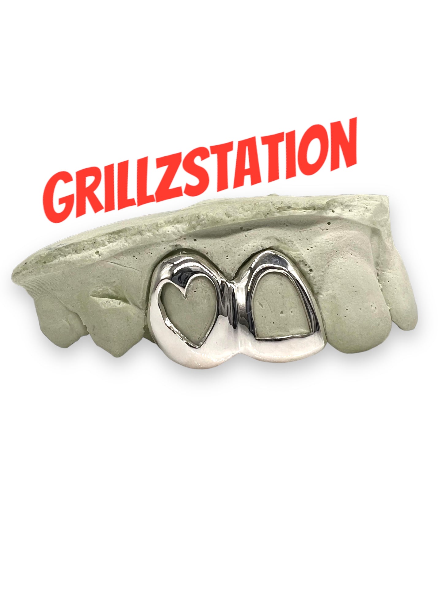 2 Teeth Open face Heart or Star Open face Custom gold Grillz by Grillzstation
