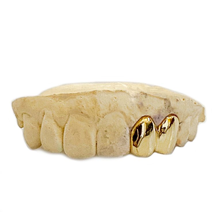 2 Teeth Fangs Custom gold Grillz by Grillzstation - GRILLZSTATION