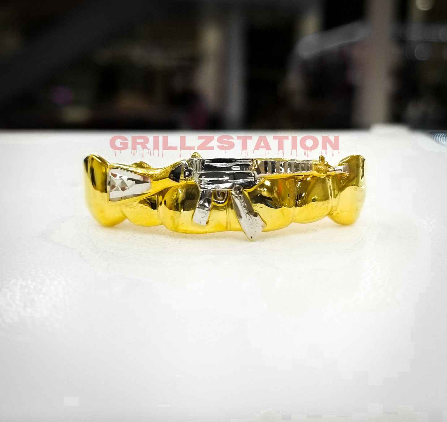 AK-47 Gun Custom Gold Grillz - GRILLZSTATION