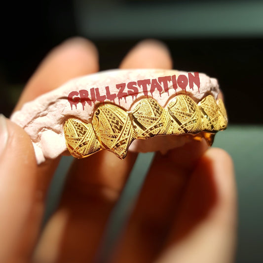 Custom Grillz Polynesian / Tribal Engrave - GRILLZSTATION