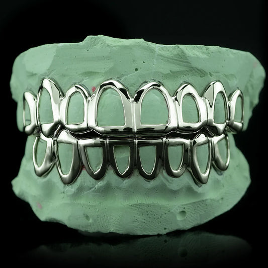 Open Face Gold Grillz Made to Order, Custom Fitted Teeth Grillz - GRILLZSTATION