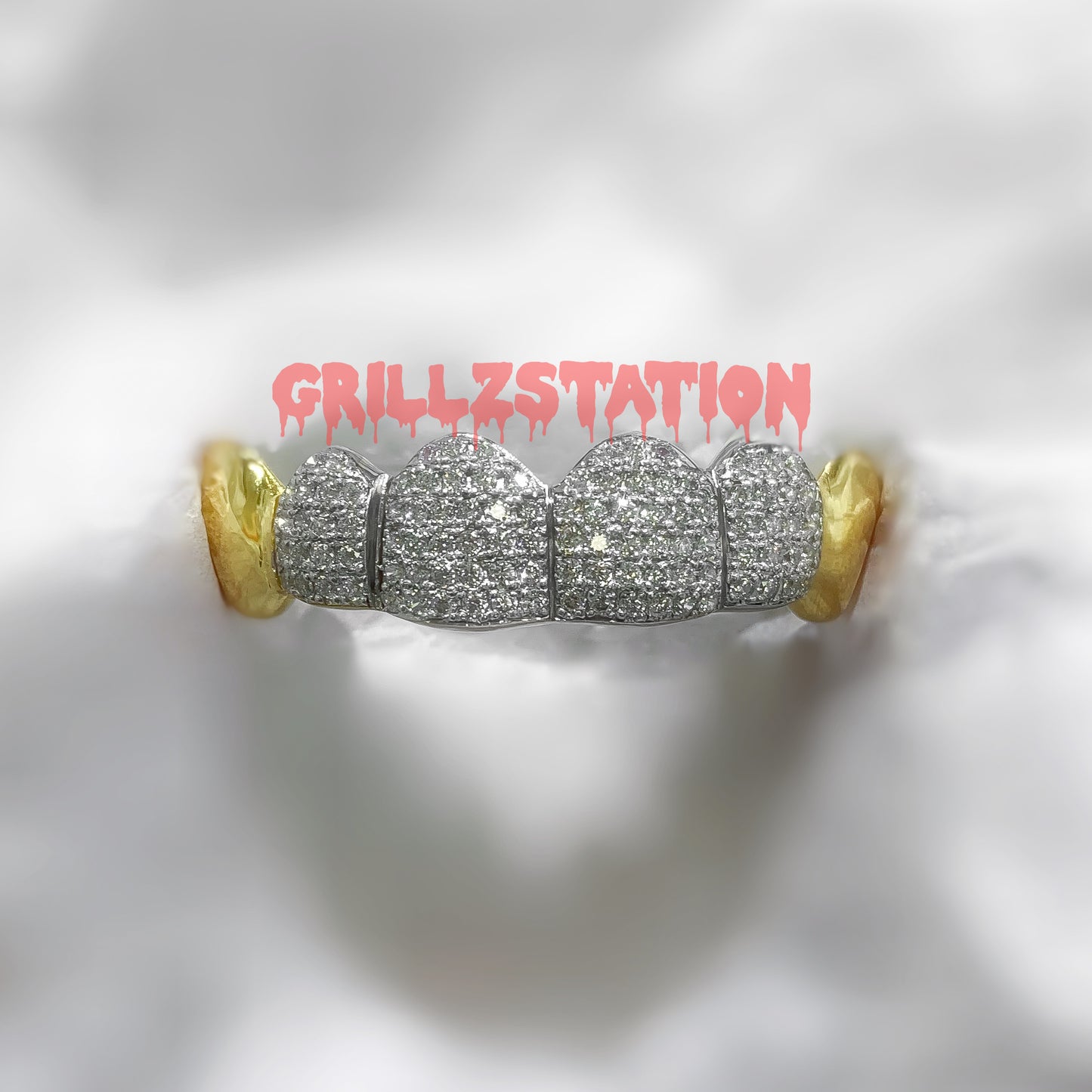 DIAMOND GRILLZ / Honeycomb REAL diamond Or Cz handset with 2 end solid - GRILLZSTATION