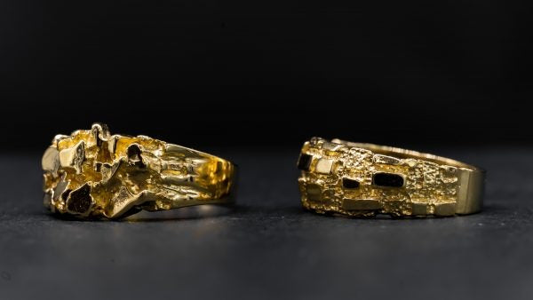 14K GOLD Nugget Gold Ring ( 2 Style ) - GRILLZSTATION