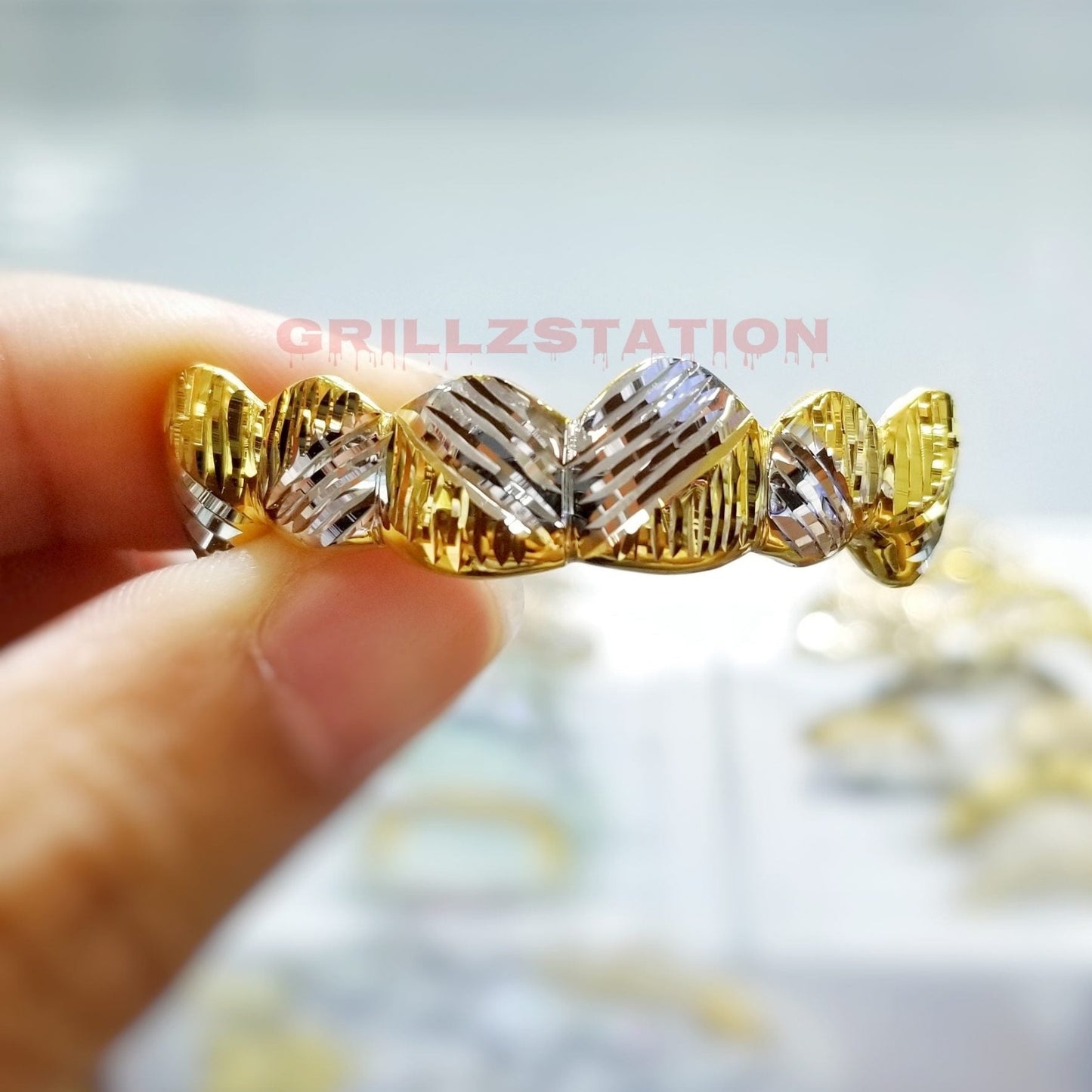 2 tones Trillion Cut Custom Grillz - GRILLZSTATION