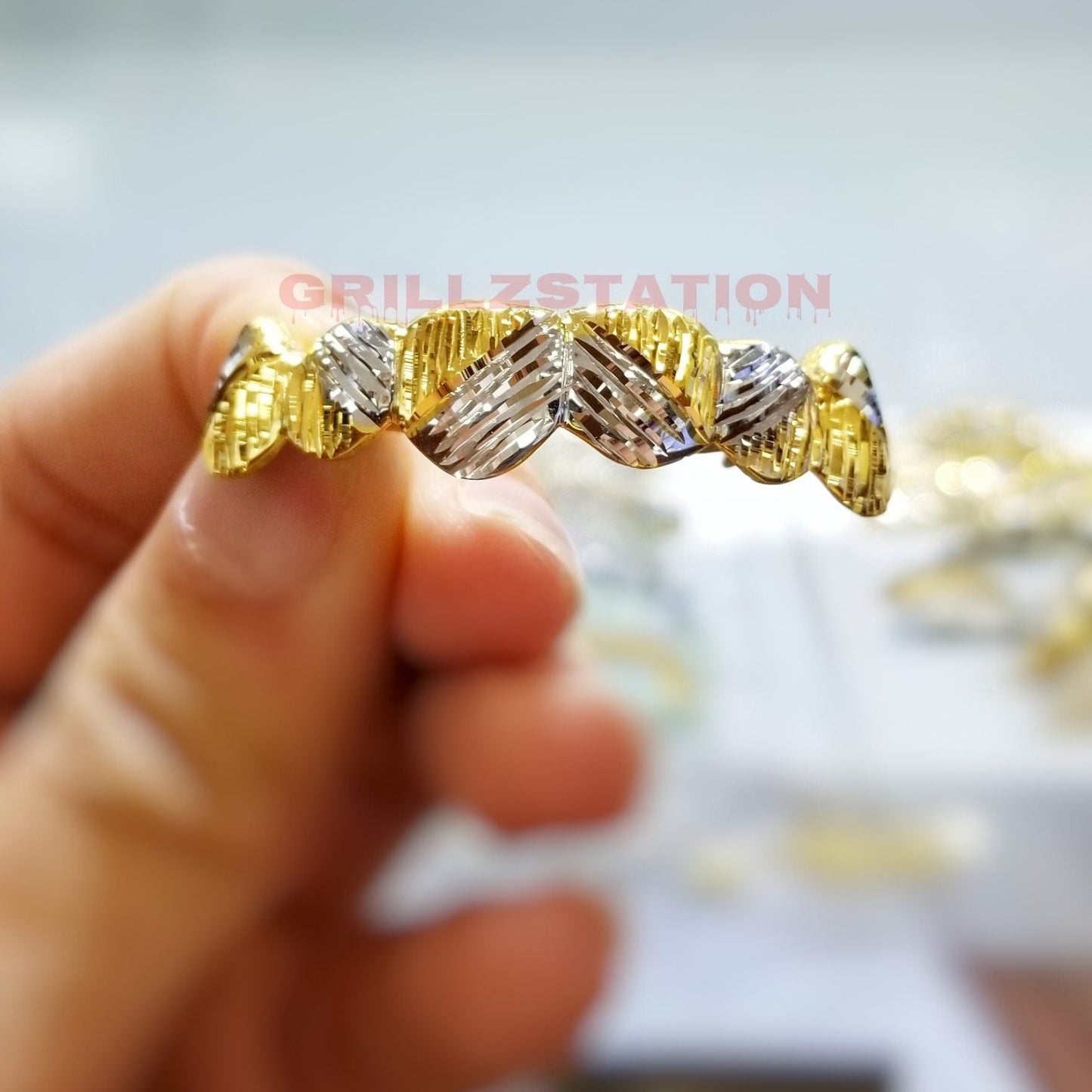 2 tones Trillion Cut Custom Grillz - GRILLZSTATION