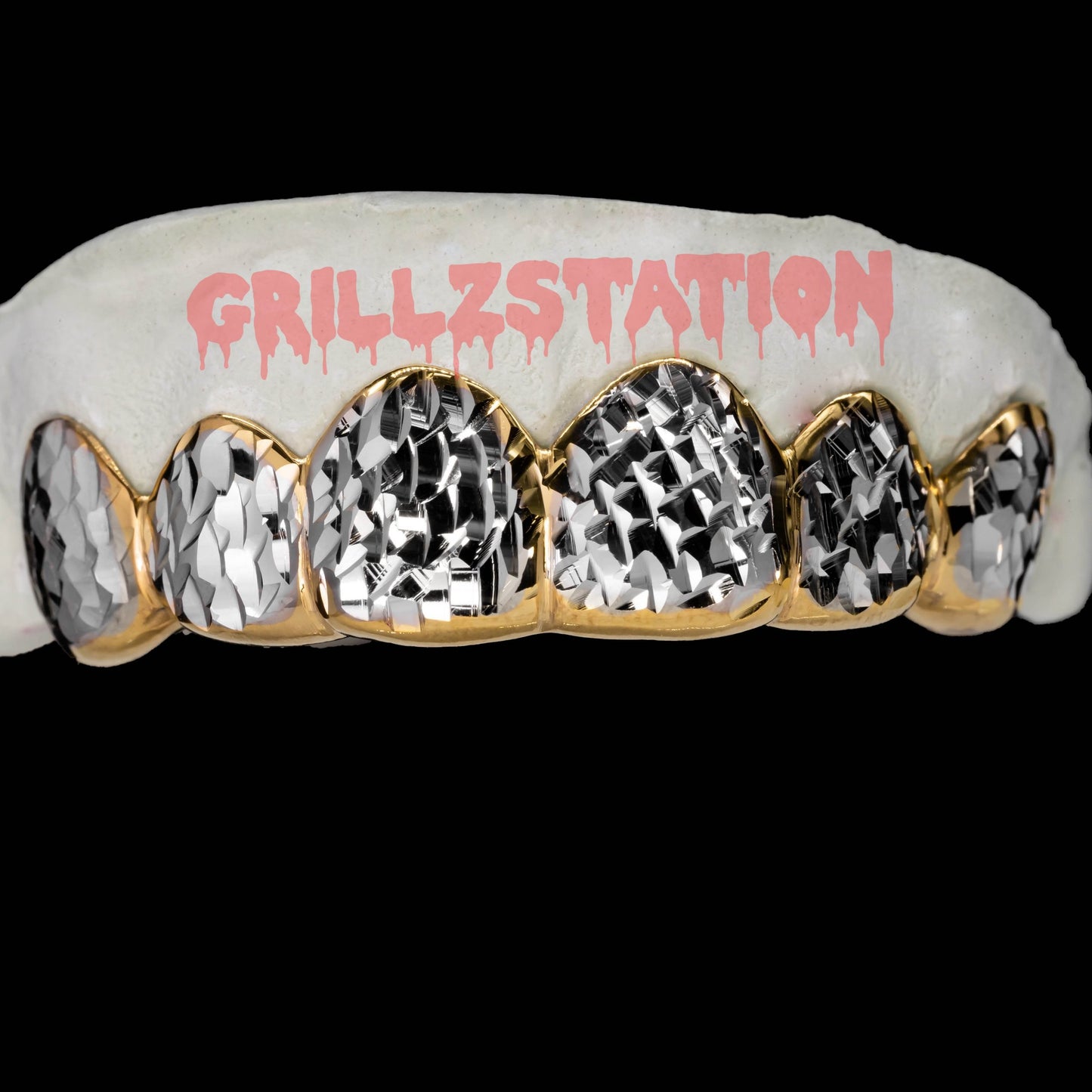 Ultra Diamond Cut Custom Grillz 2 Tone - GRILLZSTATION