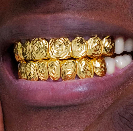 Rose Cut Grillz / Flower cut  custom Gold Grillz Or 925 Silver Grillz - GRILLZSTATION 