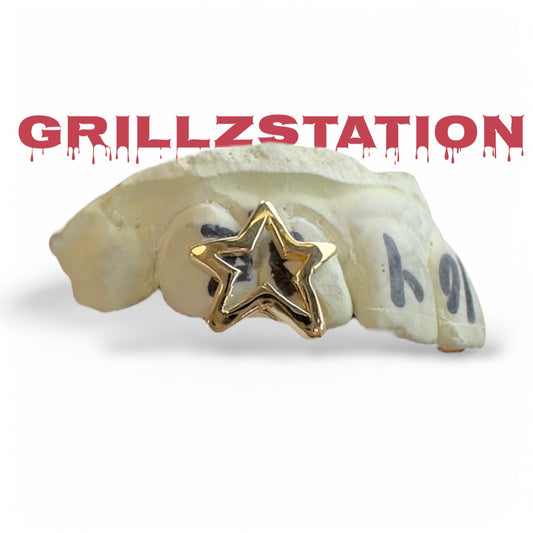 2 Teeth Lisa Rock star Open face Star or heart Open face Custom gold  Grillz by Grillzstation