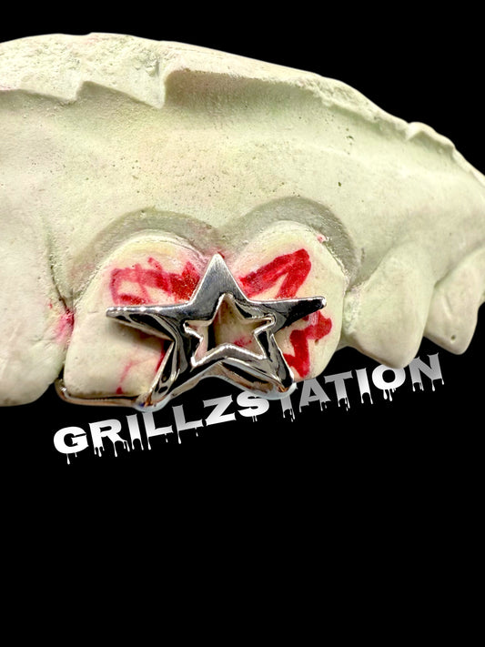 2 Teeth Lisa Open face Star or heart Open face Custom gold  Grillz by Grillzstation