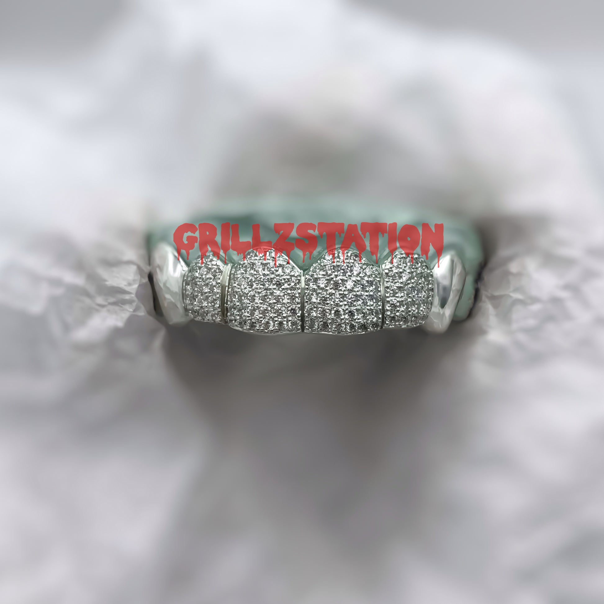 DIAMOND GRILLZ / Honeycomb REAL diamond Or Cz handset with 2 end solid - GRILLZSTATION 