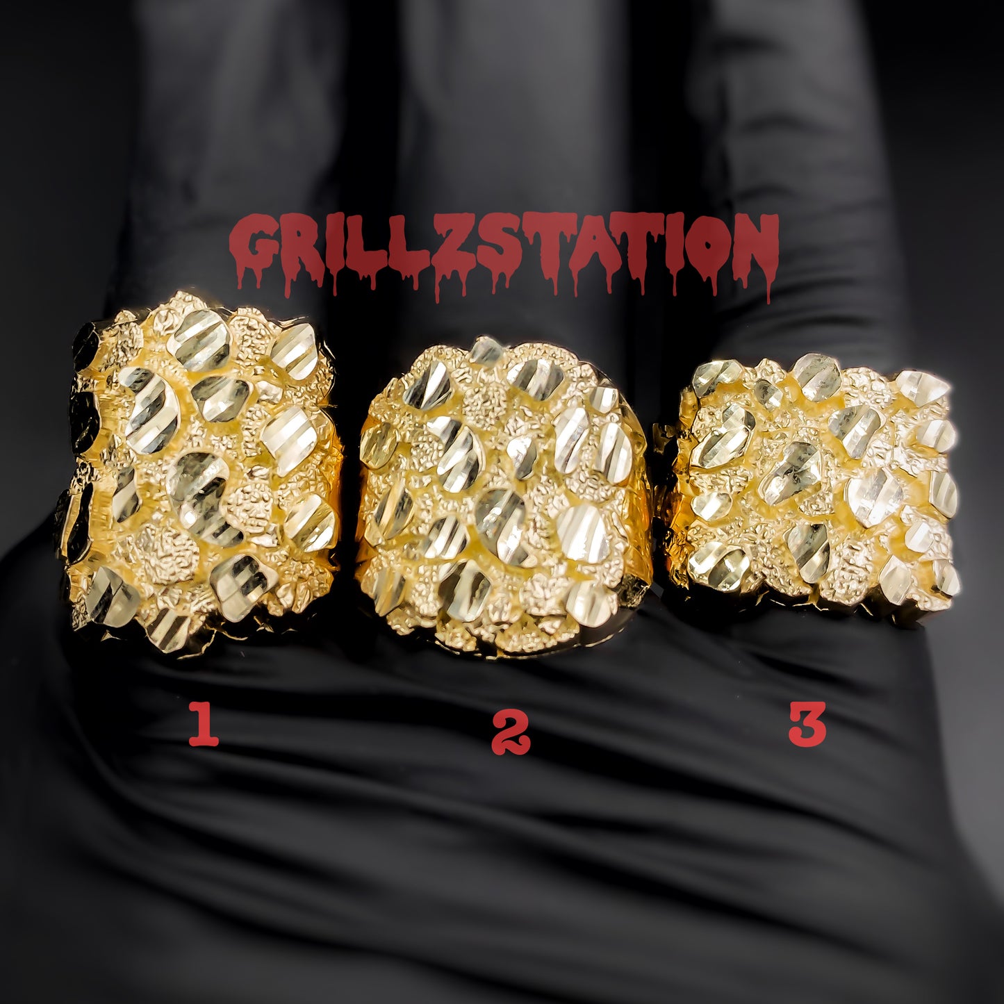 Nugget 10K Gold Ring - GRILLZSTATION 