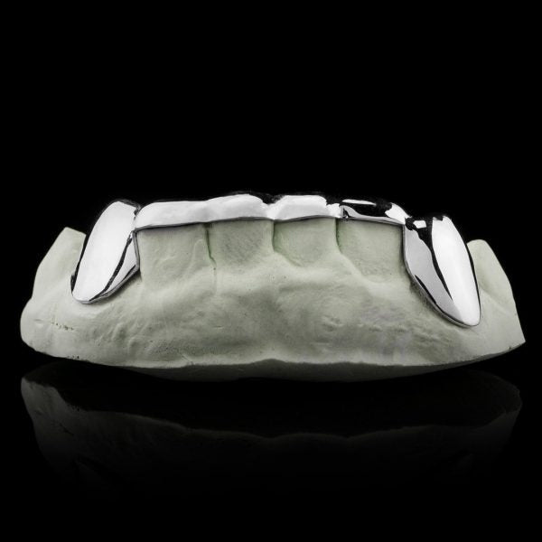 Solid Gold Front Bar Grillz Made to Order, Custom Fitted Teeth Grillz - GRILLZSTATION 